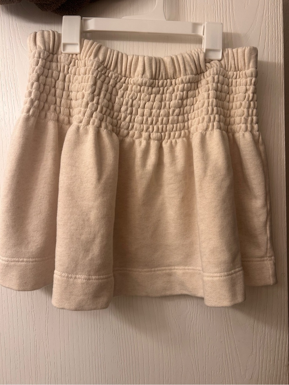 Aerie Women's Cream Smocked Waist Mini Skirt